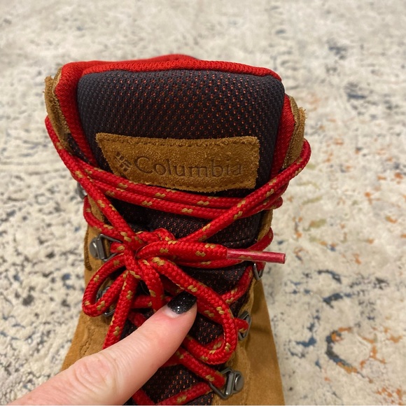 Columbia hiking ankle high boots size 9.5 red brown - Picture 4 of 7